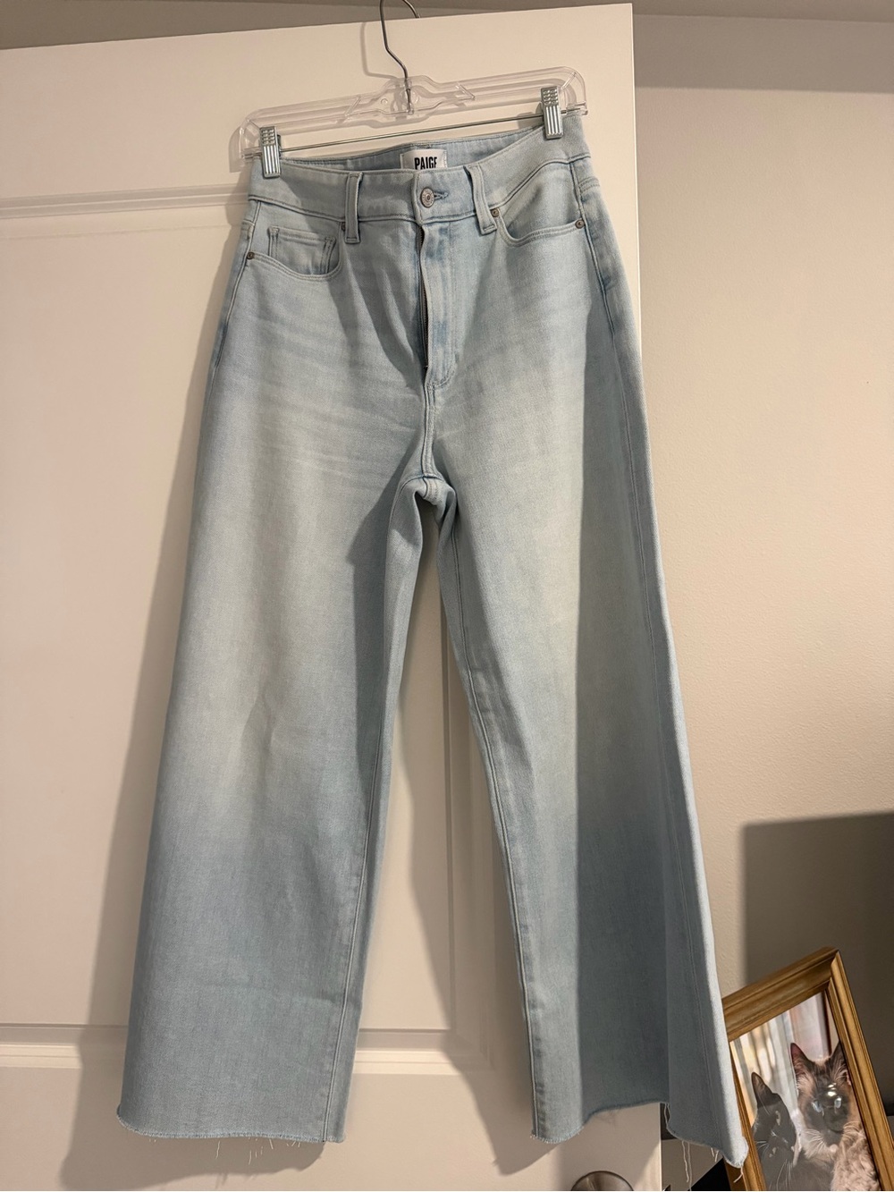 PAIGE Anessa Light Wash Wide Leg Jeans